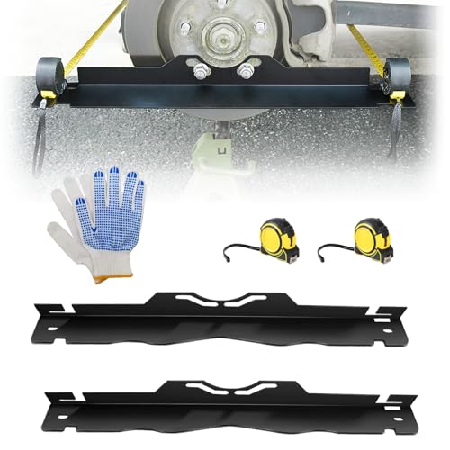 Image of Precision Toe Alignment Tool Kit - Professional Grade Wheel Alignment Plates for Cars, Trucks, SUVs | DIY Car Alignment System with Dual Tapes (Black)