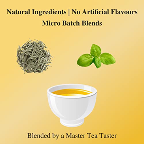 Image of Sancha Tea Boutique, Tulsi White Tea, 75g Silver Needle White Buds Blended with Holy Basil, Antioxidant-Rich & Delicate Floral Herbal Infusion
