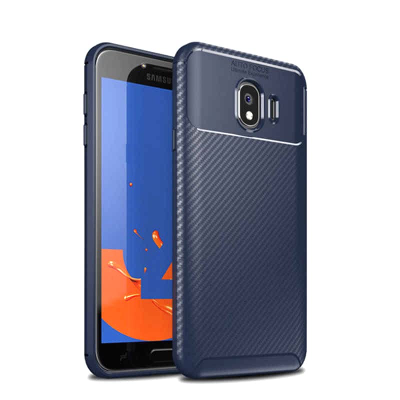 Zebana Samsung Galaxy J4 2018 Çizgi Detaylı Silikon Kılıf Lacivert