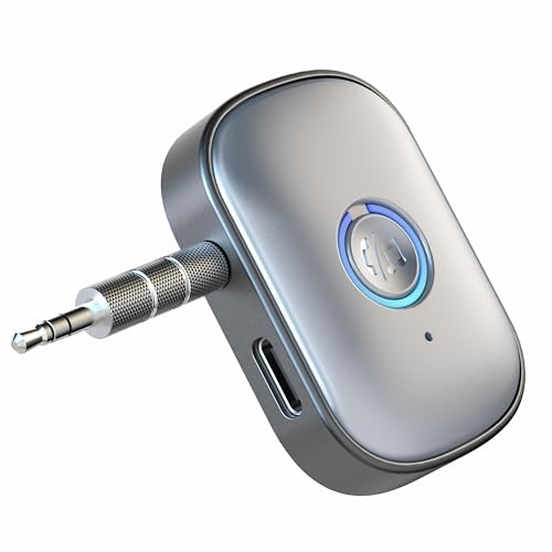 Bluetooth Adapter for Car, Bluetooth V5.3 Receiver Wireless Audio Receiver for Car Stereo/Home Stereo/Wired Headphones/Speaker, Plug & Play