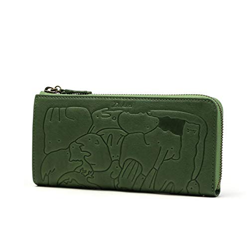 Dakota Anima portefeuille long zippé vert pour style décontracté