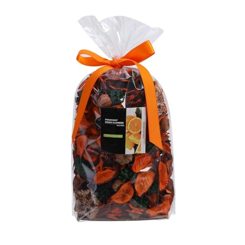 Pretysnow Fall Potpourri Bags Oranges Scented Dried Flowers Autumn Potpourri Bowl Vase Filler Decorative Citrus Fragrance for Bathroom Home Decor Fragrance Sachet Petal (Orange)