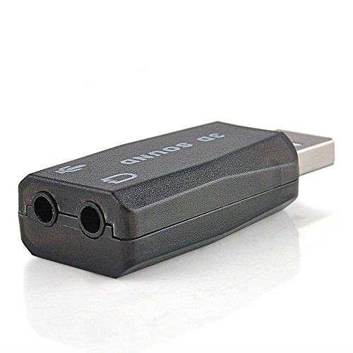 Paquete de 3 adaptadores de tarjeta de sonido USB de 5.1 canales 3D USB externo a 0.138 in 1/8 conector de audio estéreo micrófono micrófono auriculares auriculares Plug and Play para Raspberry 6
