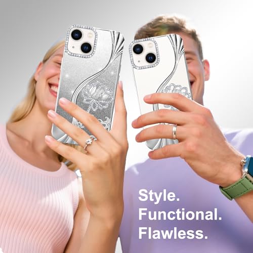 Coque iPhone 13 fine LEVIOSA transparente aux finitions pailletées premium