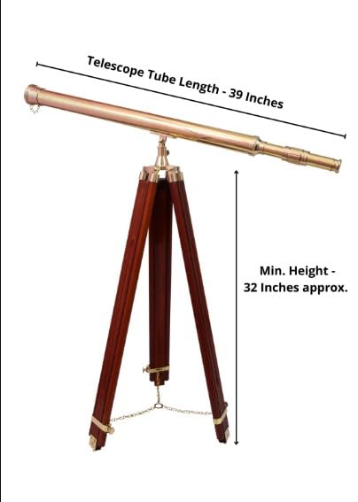Telescopio náutico vintage de latón con trípode ajustable | Telescopio hecho a mano de la Royal Navy | Telescopio de pie de piso mejor para regalo