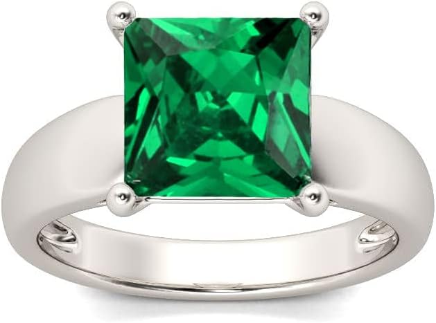 2CT Gemstone Ring for Women 925 Sterling Silver 7mm Princess Cut Birthstone Promise Ring