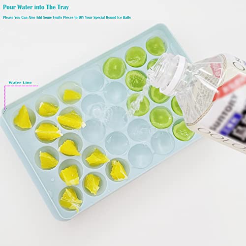 Taoqi Round Ice Cube Tray With Lid Ice Mold Ice Maker, Circle Ice Ball Cube Tray, Making 1.2In*99 Pieces Ice Balls For Chilling Drining, Beer, Coffee, For Fruit, Meat Preservation #TOP1