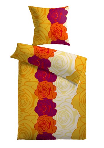 Mesana B-10789 Baumwoll - Bettwäsche Jersey "Belina" 80 x 80 und 135 x 200 cm, rot Cover