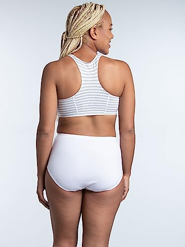Fruit Of The Loom Women's Eversoft Cotton Brief Underwear, Tag Free & Breathable, Available In Plus Size, Brief-Cotton-10 Pack-White, 7 #TOP6