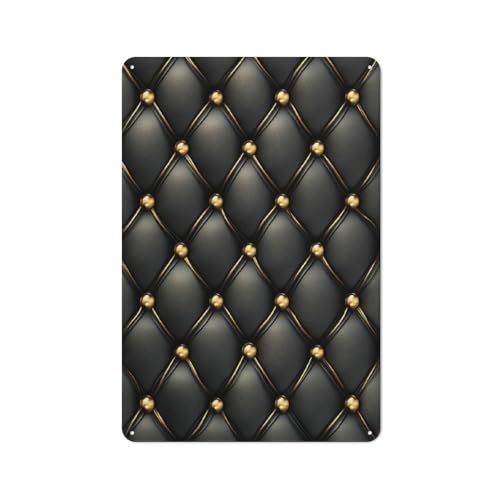 Jubonexis Insegne in metallo con struttura in pelle nera e oro, decorazioni artistiche da parete per bar, pub, club, caffetteria, fattoria, bianco, 30 x 20 cm