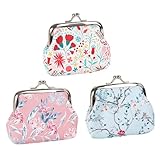  3 Pièces Mini Portefeuille De Pièces, Imprimé Floral, Exquis Et Élé, Sac De Rangement Multifonction, Voyage En Plein Air Pratique, Conteneur De Rangement De Pièces.