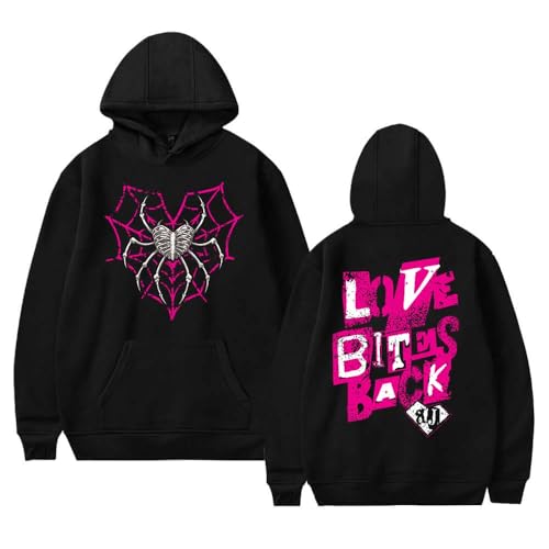 TINASI AJ Lee Love Bites Hoodies Unisex Casual Long Sleeve Sweatshirt Clothes (L,Black)