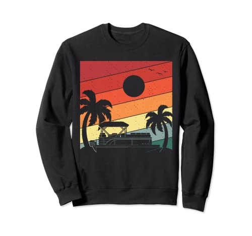Retro Pontoon Boat Design for Pontooning Boat Captain Men Sweatshirt