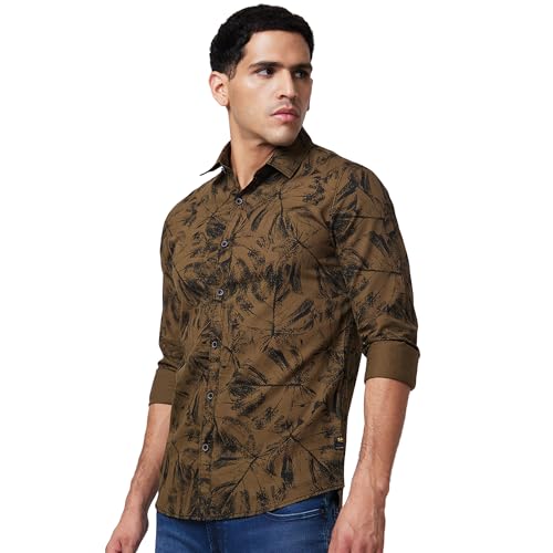 Image of Spykar Men's Regular Fit N /A Full Sleeve Printed Casual Shirts