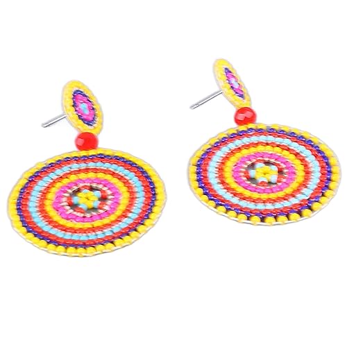 Brincos de Miçangas de Semente, Flor de Sol, Redondo, Estilo étnico, Círculo de Gota para Miçangas d