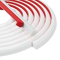Zehiels Flexible Quarter Round Molding, Peel and Stick Molding Trim Silicone Rubber Molding Trim for Floor, Bathrooms, Kitchens, Countertops