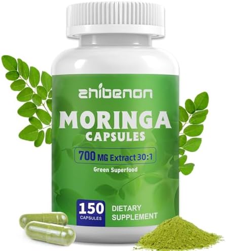 Moringa Oleifera 21,000mg Equivalent | 150 Capsules (75 Servings) | Pure Moringa Powder Capsules | Antioxidant for Energy, Immune & Gut Support | Non-GMO