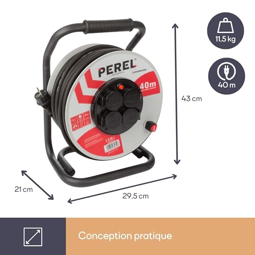 Système de fixation Perel ECR40NP25N en acier durable noir