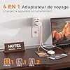 TESSAN Adaptateur Prise Bresil avec USB C, Adaptateur Type N, 4 en 1 Prise Type N avec 1 AC et 3 Ports USB, 3250W Travel Adapter de la France vers Le Brésil