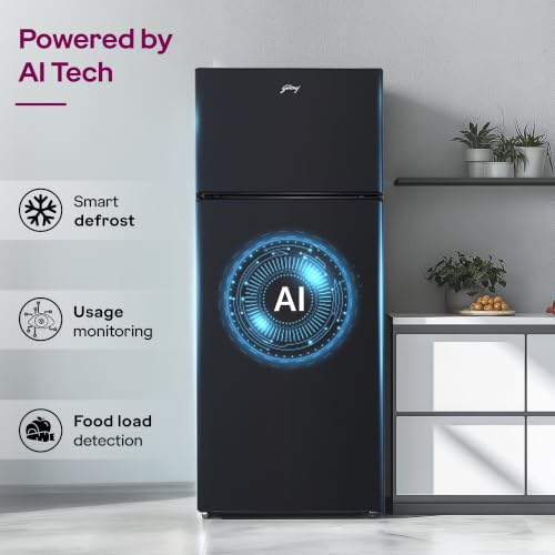 Image of Godrej 330L 2 Star | 5 years Comprehensive Warranty| New Launch| AI Powered| 4-in-1 Convertible| 95%+ Food Surface Disinfection | Inverter Frost Free Refrigerator (RF EON 350BN RCIT GP BK)