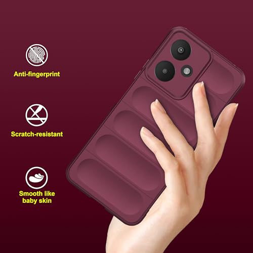 Image of amazon basics Back Case Cover for Mi Redmi 13C 5G | Compatible for Mi Redmi 13C 5G Back Cover | Liquid Silicon Magic Case with Camera Protection | Plum