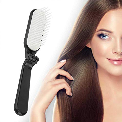 Pocket Folding Brush Comb Scalp Massage Brush Comb Portable Foldable for Scalp Massage for Hair Styling for Men Women for Household (black) - Image 3