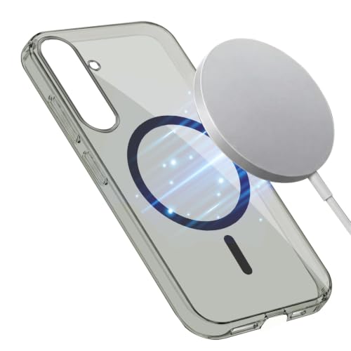 Image of Jkobi Lifetime Anti-Yellow MagSafe Compatible Clear Back Cover Case for Samsung Galaxy S24 FE (Sleek Hard Crystal | Shockproof and Camera Protection)