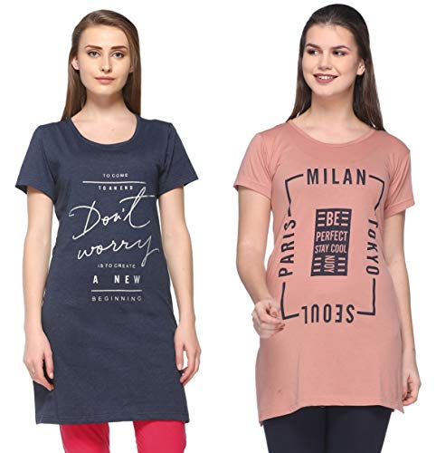 Image of In Love Women's Plus Size Cotton Printed T-Shirt with Pocket - Combo Pack of 2