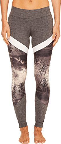 adidas Women's Training Wow Drop Tights, Dark Grey Heather/Black/White, Large
