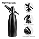 AstraLoom 1L Tragbares Soda-Siphon-Set – Aluminium-Getränkemaschine für kohlensäurehaltige Getränke, Säfte und Cocktails – Frisch und Cool zu Hause herstellen (Schwarz)