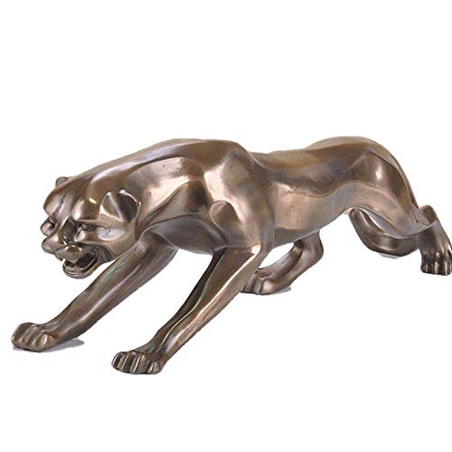 Statue de léopard en cuivre coulé figurine guépard résine art 45cm