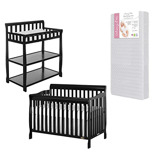 Image of Dream On Me Nursery Essentials Bundle of Dream On Me Ashton 5-in-1 Convertible Crib, Dream On Me Ashton Changing-Table, with a Dream On Me Honeycomb Orthopedic Firm Fiber Standard Crib Mattress
