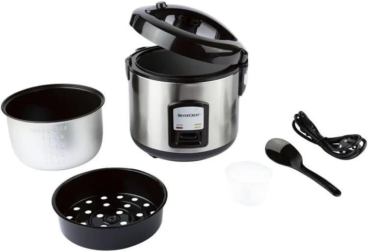 SILVERCREST KITCHEN TOOLS SRK 400 C1 Rice Cooker with all components laid out
