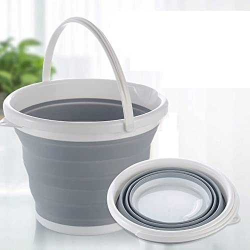 Image of Portable Foldable Silicone Bucket for Camping, Travel, Car Washing, Home /Outdoor /Garden Activities Small Spaces - Folding, Lightweight & Easy to Bring & Store (Multicolor) (5 L)