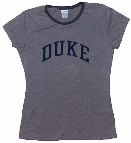 Duke Blue Devils T-shirt - Ladies Ringer By League - Athletic Navy - Junior Women - XL (16-18)