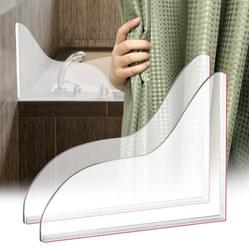 TheBlackSpot Shower Splash Guard for Bathtub, Bathroom Shower Corner Water