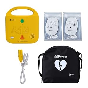 XFT AED Trainer, AED Trainer Device Only Use for First Aid Classes with 5 Training Modes, Practice Trainer AED Kit with Voice Prompts (En, FR, IT, ES) for AED Defibrillator Practi-Trainer, XFT-120NB