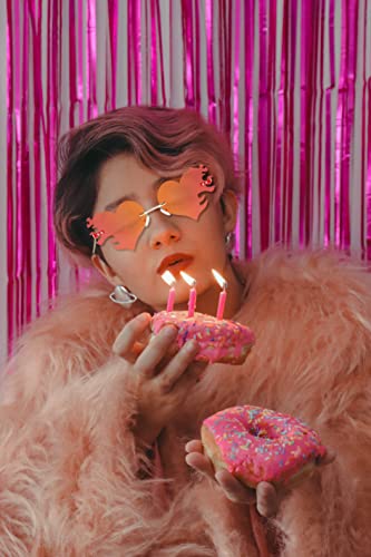 FEISEDY Melting Flame Heart Sunglasses For Women Men Trendy Rimless Fire Shaped Party Glasses B23663