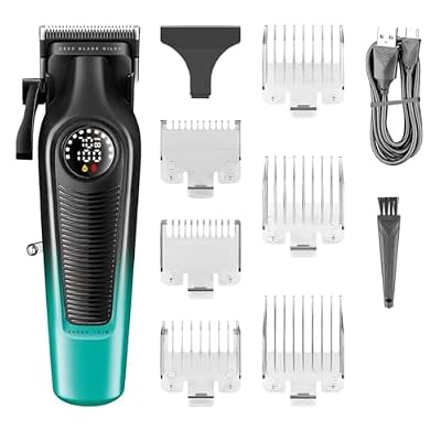 DAXXIN Hair Clippers, Professional Trimmer Adjustable Hair Cutting Machine Rechargeable LED Haircut Clipper for Men(OneColor)