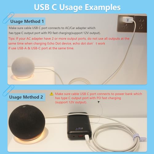 Adaptador cargador USB C para Echo Dot 3ra/4ta generación miniatura 5