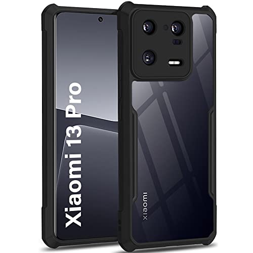 TheGiftKart Shockproof Crystal Clear Back Cover Case for Mi Xiaomi 13 PRO 5G | 360 Degree Protection | Protective Design | Transparent Back Cover Case for Mi Xiaomi 13 Pro 5G (PC & TPU | Black Bumper)