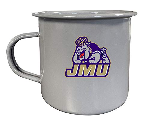James Madison Dukes Tin Camper Coffee Mug (Gray). Officially Licensed Collegiate Product