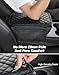 JOYTUTUS Center Console Cover with Storage Bag for SUV Sedan Car, Thin Middle Console Cover Arm Rest Pad, Leather 12.6
