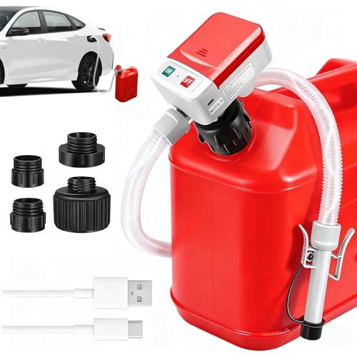 Pompa a benzina elettrica per tanica USB Ricaricabile, Auto Stop – Pompa del carburante Pompa di aspirazione dell'olio per benzina, diesel e olio, pompa di trasferimento del carburante portatile con
