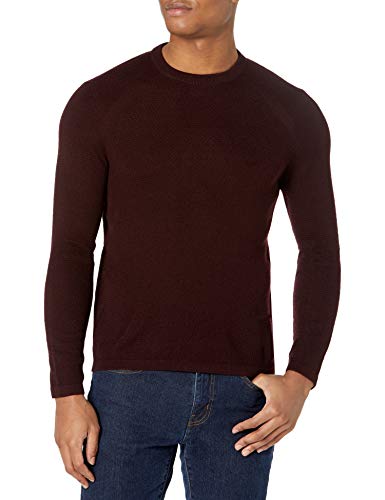Perry Ellis Men's Motion Textured Merino Wool Blend Crew Neck Sweater