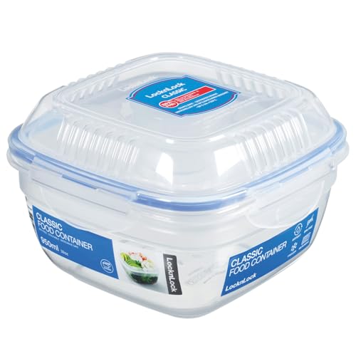 LocknLock TO GO Salatbox to go mit 2 Fächern und Dressingbehälter | 950 ml | Luft- und wasserdichte Vorratsdose | Spülmaschinen-, und Mikrowellengeeignet | BPA-Frei | Salatschüssel to go