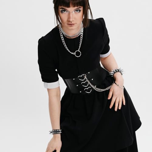 2 Pcs Punk Studded Bracelet Spiked Bracelets Black Leather Rivet Bracelet Cuff Wrap Goth Rock Wristband Bracelet Emo Bracelets Punk Accessories for Unisex Party Accessories3