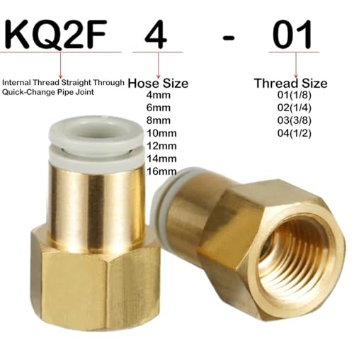 Accesorio recto con rosca hembra KQ2F04-02 neumático para conexión rápida de tubo 3