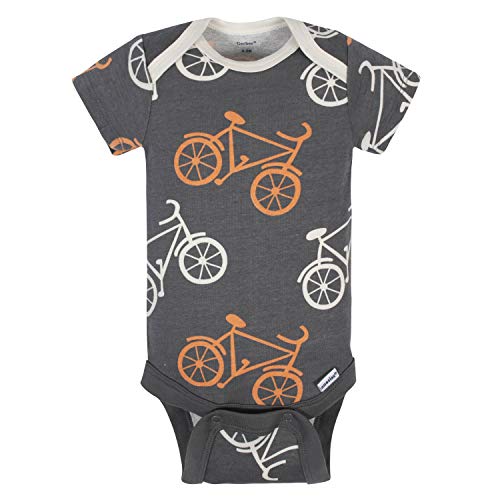 Grow By Gerber Baby Boys 5-Pack Short-Sleeve Onesies Bodysuits, Grey/Ivory/Orange, 12 Months #TOP2
