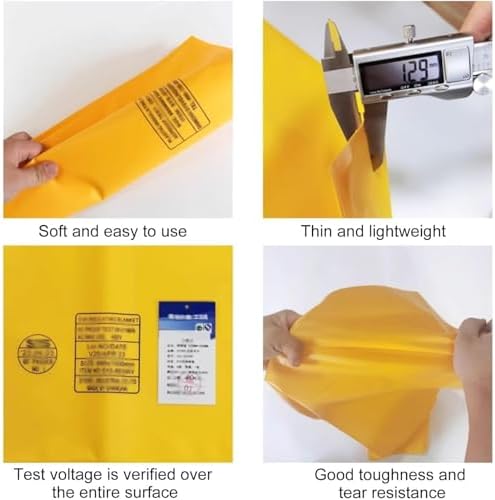 High Voltage Insulated Mat - 0.4KV Non-Conductive Safety Blanket for Power Equipment, Electric Shock Protection Tool (60x80cm) - Essential Electrical Insulation